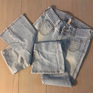 Abercrombie girls stretch faded flare jeans size 14